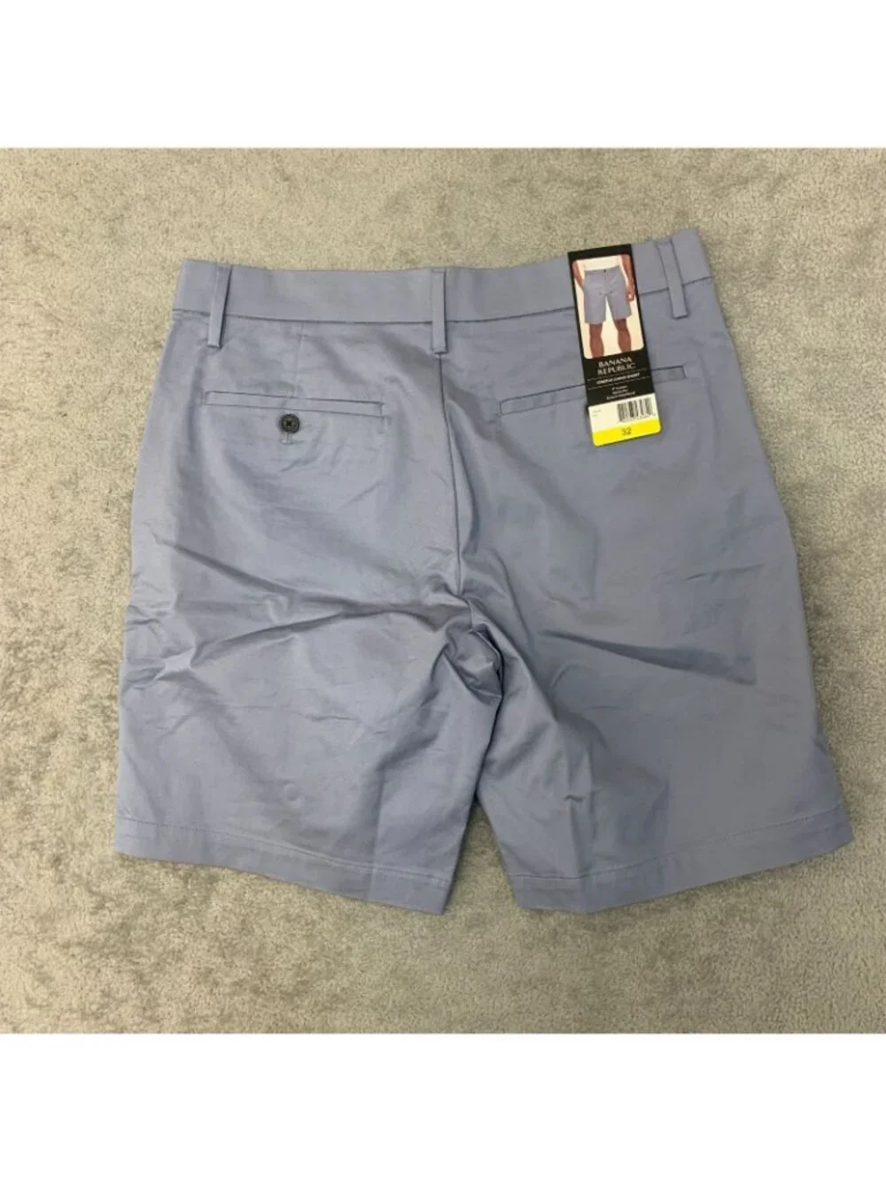 NWT Banana Republic Men's 32 Blue Stretch Chino Shorts 9